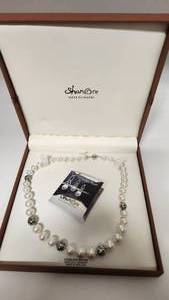 lot 46 image: Rare and Retired 17 Shanore Sterling Silver and Celtic Pearl Necklace w Original Packaging