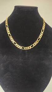 lot 48 image: Heavy 14k Stamped Figaro 21 Chain Necklace - 60.99g