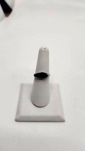 lot 74 image: Vintage Modernist Sterling and Onyx Ring - Size 6.5
