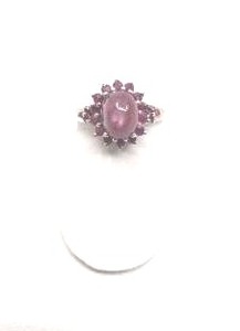 lot 88 image: Beautiful Antique Sterling Silver and Ruby Ring - Size 7.75