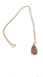 lot 117 image: 18 14k over Sterling Necklace with Nice Aventurine Pendant