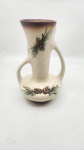 lot 159 image: Vintage Rocky Mountain Pottery Double Handled Pinecone Vase