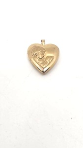lot 162 image: 14k Heart-Shaped Locket Pendant - 3.26g
