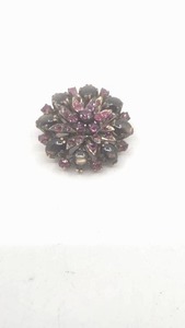 lot 144 image: Antique 14K PendantBrooch with Black Star Sapphires and Rubies - 9.87g
