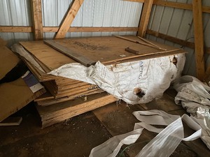 lot 419 image: 4x8 green treated 12 thick plywood and misc plywood