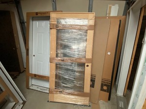 lot 580 image: 36 Interior Natural Wood and Glass Door