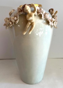 lot 9 image: Vintage Rosener of Denver Cherub-Decorated Porcelain Vases