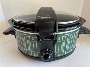 lot 21 image: Hamilton Beach Stay or Go Slow Cooker with Football Field Design