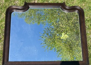 lot 50 image: Antique Wall Mirror with Dark Wood Frame