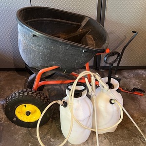 lot 56 image: Used Agri-Fab Broadcast Spreader with Dual Spray Tanks