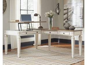 lot 6 image: Realyn 60 L-Shaped Home Office Lift Top Desk with USB Charging