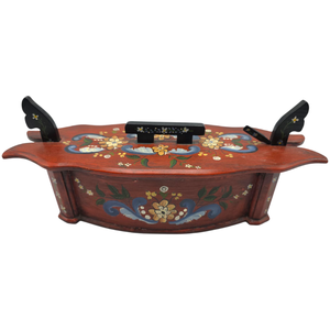 lot 10 image: Handpainted Norwegian Tine Box  13 W x 5 34 H