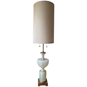 lot 7B image: Mid-Century Marbro Lamp with Seguso Murano Gold Aventurine Glass Base $2,500 Retail