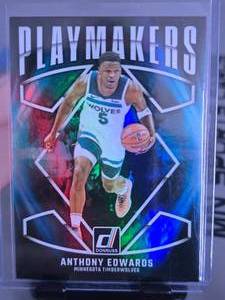 lot 48 image: ANTHONY EDWARDS 2024-25 PANINI DONRUSS PLAYMAKERS HOLO CASE HIT SSP