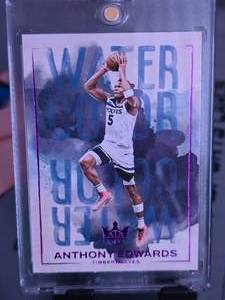 lot 32 image: ANTHONY EDWARDS 2024-25 COURT KINGS WATER COLOR VIOLET 0599 JERSEY MATCH