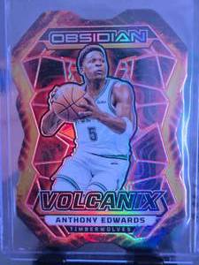 lot 46 image: ANTHONY EDWARDS 2023-24 PANINI OBSIDIAN VOLCANIX DIE-CUT