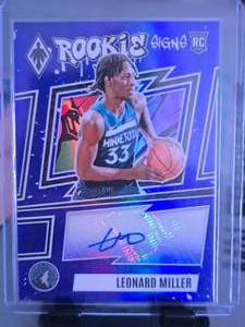 lot 37 image: LEONARD MILLER 2023-24 PANINI PHOENIX ROOKIE SIGNS BLUE 0925