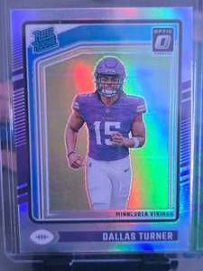 lot 73 image: DALLAS TURNER 2024 DONRUSS OPTIC SILVER PRIZM RATED ROOKIE