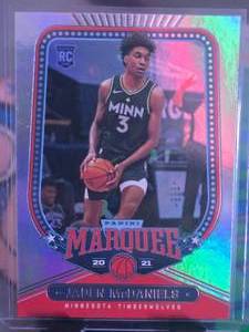 lot 103 image: JADEN MCDANIELS 2020 CHRONICLES MARQUEE SILVER ROOKIE CARD