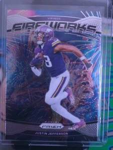 lot 85 image: JUSTIN JEFFERSON 2024 PANINI PRIZM SILVER FIREWORKS