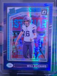 lot 65 image: WILL REICHARD 2024 PANINI DONRUSS OPTIC RATED ROOKIE BLUE HYPER PRIZM