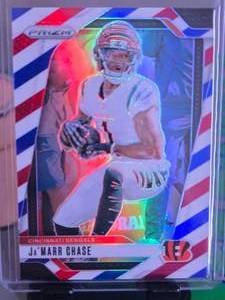 lot 155 image: JAMARR CHASE 2024 PANINI REDWHITEBLUE PRIZM
