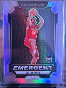 lot 195 image: JAYLON TYSON 2024 PANINI PRIZM TRUE SILVER EMERGENT ROOKIE CARD