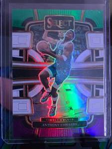 lot 204 image: ANTHONY EDWARDS 2023-24 PANINI SELECT GREENWHITEPURPLE PARALLEL
