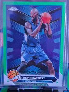 lot 220 image: KEVIN GARNETT 2023-24 TOPPS CHROME SP GREEN LOGO REFRACTOR