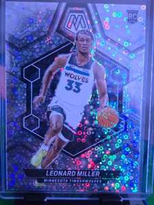 lot 217 image: LEONARD MILLER 2023-24 PANINI MOSAIC FAST BREAK ROOKIE CARD