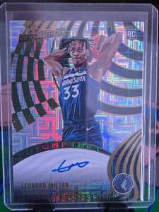 lot 205 image: LEONARD MILLER 2024-25 PANINI REVOLUTIONS ROOKIE CARD AUTO