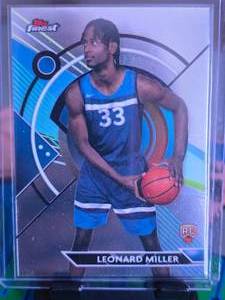 lot 239 image: LEONARD MILLER 2023-24 TOPPS FINEST ROOKIE CARD