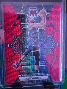 lot 225 image: RUDY GOBERT 2022-23 PANINI MOSAIC RED WAVE PRIZM
