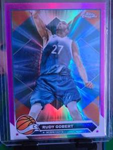lot 234 image: RUDY GOBERT 2023-24 TOPPS CHROME PINK REFRACTOR