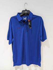 NEW UNDER ARMOUR LARGE HEAT GEAR GOLF POLO (BLUE)