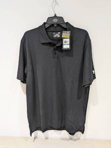 NEW UNDER ARMOUR LARGE HEAT GEAR GOLF POLO (BLACK)