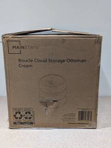 lot 32 image: MAINSTAYS BOUCLE CLOUD STORAGE OTTOMAN CREAM