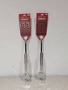 lot 39 image: (2) ANOTHER GIBSON ORIGINAL NUTS & BOLTS BARBECUE SPATULAS W CAN OPENER