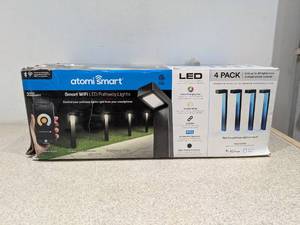 lot 49 image: NEW ATOMI SMART WIFI LED PATHWAY LIGHTS 4PK.