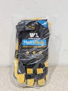 lot 58 image: HYDRA HYDE LARGE MENS WATER RESISTANT LEATHER WORK GLOVES 3PK.