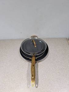 lot 70 image: (3) ORIGINAL GREEN PAN SKILLETS