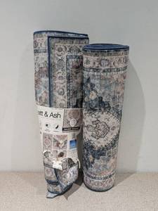 lot 103 image: 2 WYATT & ASH MACHINE WASHABLE GERALDINE RUNNER RUG 24 IN X 72 IN