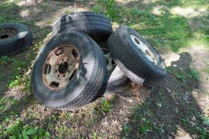 lot 13 image: 4 - Firestone Transforce AT Tires on 8 Bolt Chevy Rims