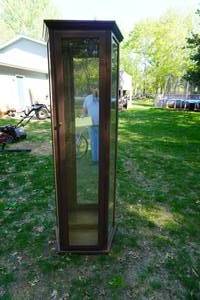 lot 29 image: Multi Shelf Glass Corner Curio Cabinet With Light