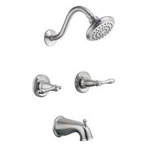 lot 35 image: Design House Oakmont 2-Handle 1-Spray Tub and Shower Faucet in Satin Nickel (Valve Included)   Customer Returns See Pictures