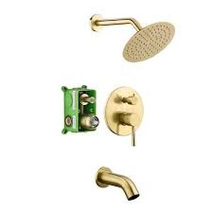 SUMERAIN 1-Handle 1-Spray Tub and Shower Faucet 1.8 GPM in Brushed Gold (Valve Included)   Customer Returns See Pictures