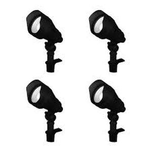 lot 38 image: Hampton Bay 390 Lumen Low Voltage Millennium Black Adjustable Color Integrated LED Outdoor Landscape Flood Light (4-Pack)  Customer Returns See Pictures
