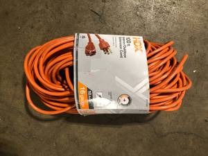 lot 12 image: HDX 100 ft. 163 Light Duty IndoorOutdoor Extension Cord, Orange Customer Returns See Pictures