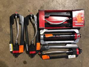 lot 21 image: Lot of Husky 4000 sq. ft. Poly Base Oscillating Sprinkler Customer Returns See Pictures