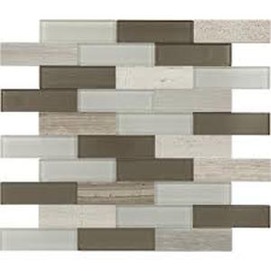 lot 2 image: 13 Boxes of Daltile Xpress Mosaix Peel N Stick Chenille White 14 in. x 12 in. GlassLimestone Brick Joint Mosaic Tile (11.64 sq. ft.Case) Customer Returns See Pictures